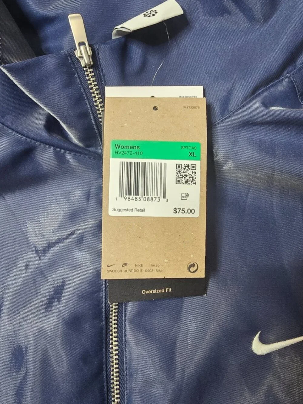 Nike Women Navy Blue Sportswear Shine Windrunner Full Zip Vest XL HV2472-410 NWT